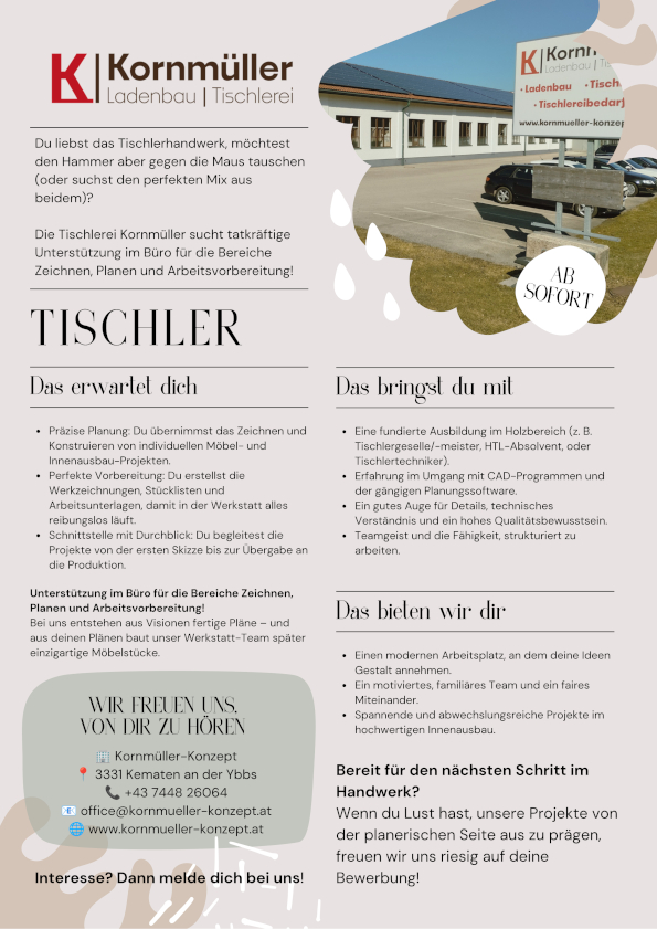 Stellenanzeige Planung