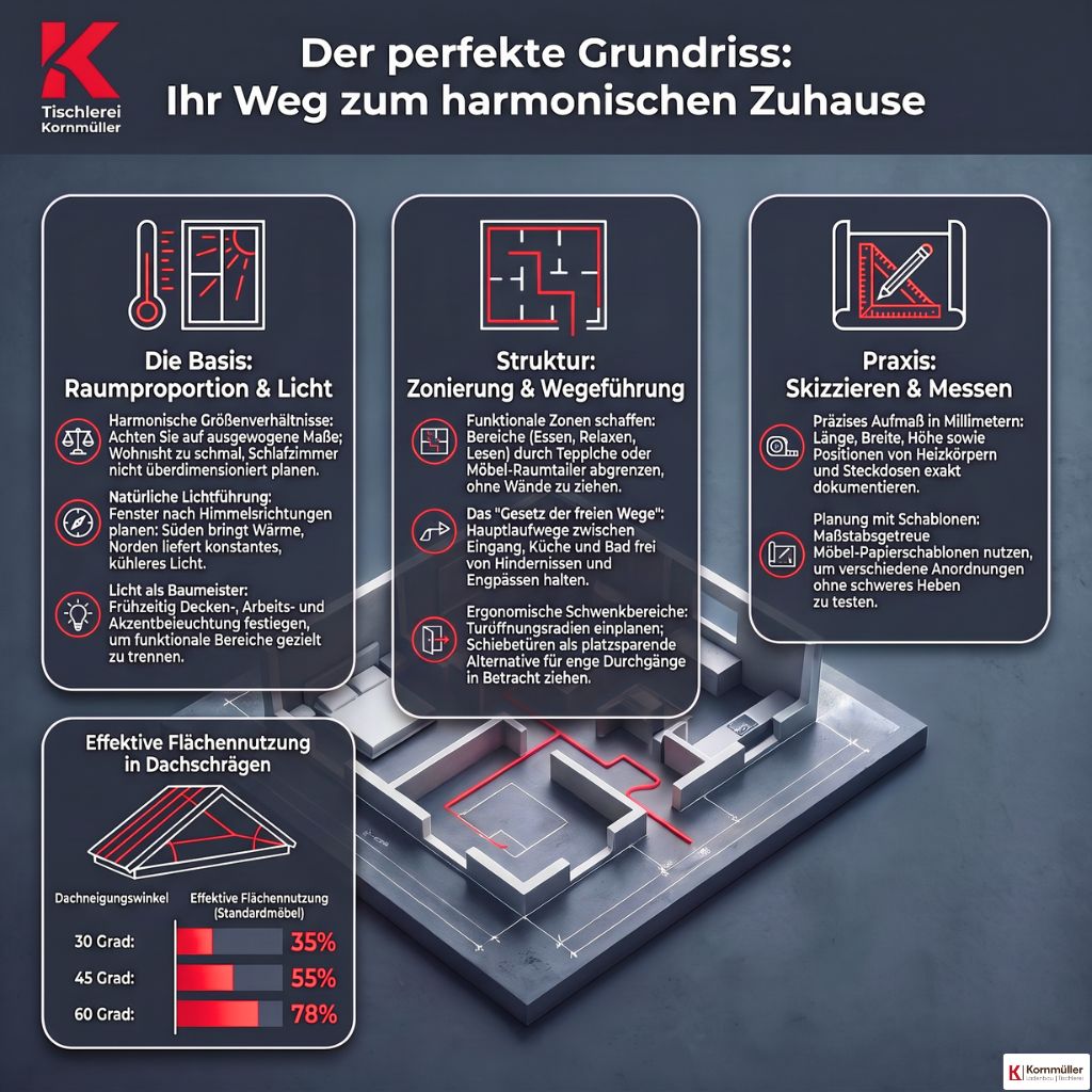 Der perfekte Grundriss - Eine Infografik von Kornmueller-Konzept